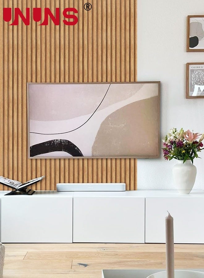 UNUNS 45cmx10m Wood Slat Wallpaper,Peel and Stick Self Adhesive Wood Wallpaper,PVC Decorative Removable Wallpaper,Waterproof Faux Wood Grating Stripe Contact Paper for Living Room Bedroom - Image 3